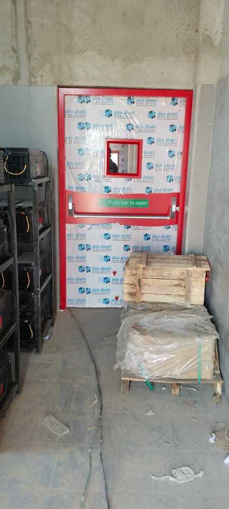 Fire Door - 1200x2100mm , Powder Coated Steel Sheet Frame, Galvanized Steel Material, 2 Hour Fire Rating, Industrial Application