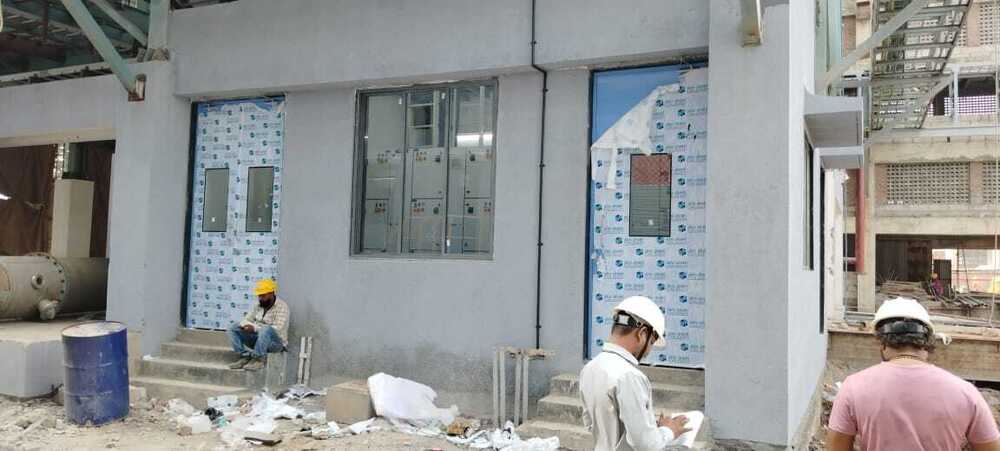 Fire Door - 1200x2100mm , Powder Coated Steel Sheet Frame, Galvanized Steel Material, 2 Hour Fire Rating, Industrial Application