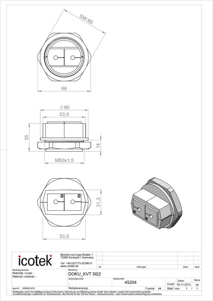 KVT 50-2 Gy  Part No.  45204