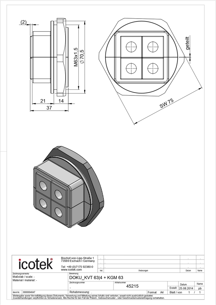 KVT 63|4 Gy a   Part No. a   45215