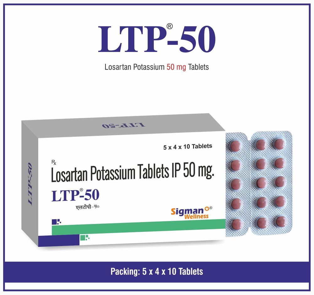 LTP-50 TABLETS - 50mg Losartan Potassium , Effective Hypertension Management, Cardiovascular Health Support