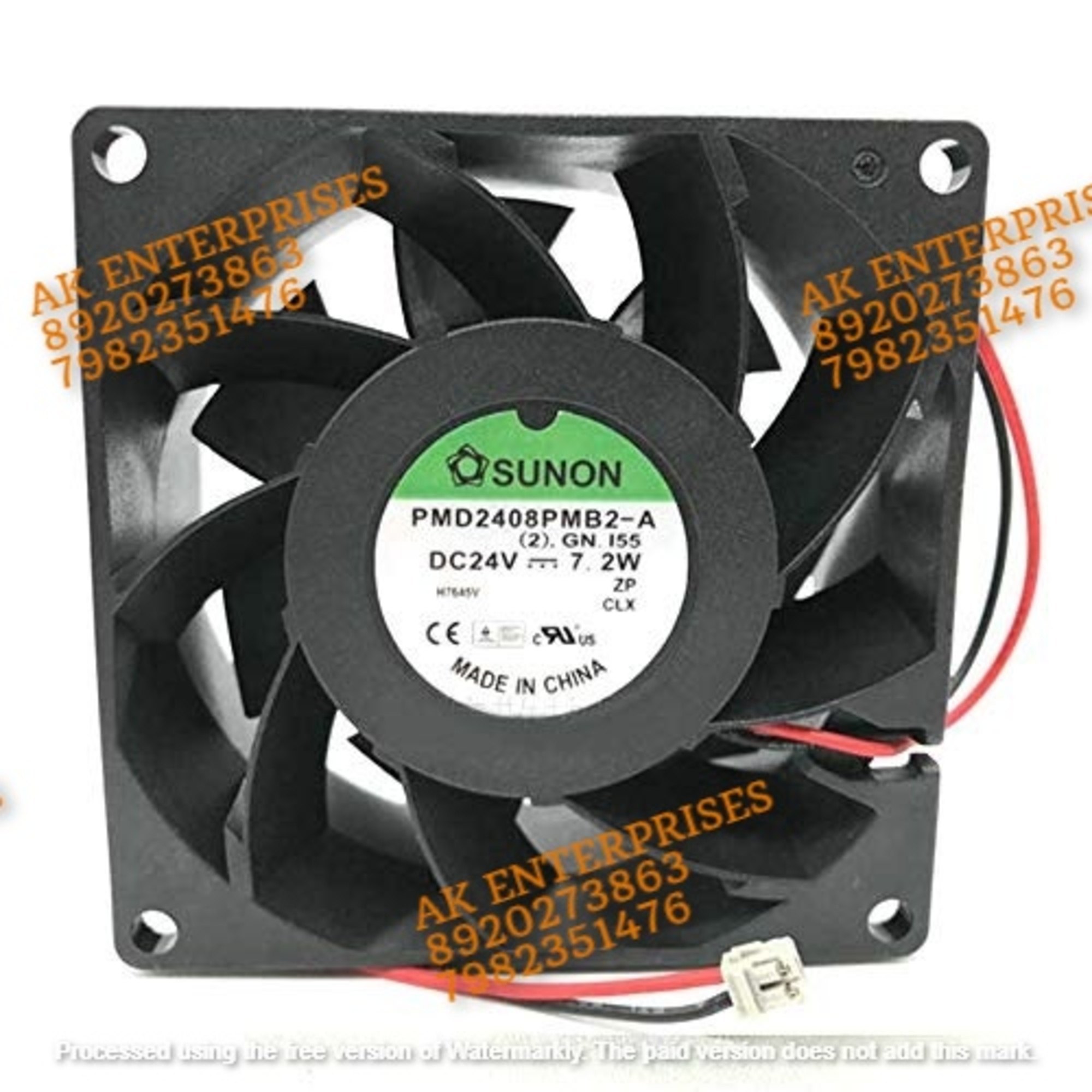 SUNON PMD2408PMB2-A Axial Fan 24V-7.2A DC Brushless Air Cooling Fan 4900 RPM 80 * 80 * 38mm 3-Wire