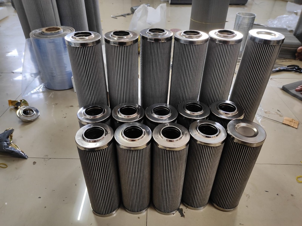 Hydac Replacement Filter - Steel Body, Glass Fiber Material | 100% Efficiency, Hydraulic Force, 1-year Warranty