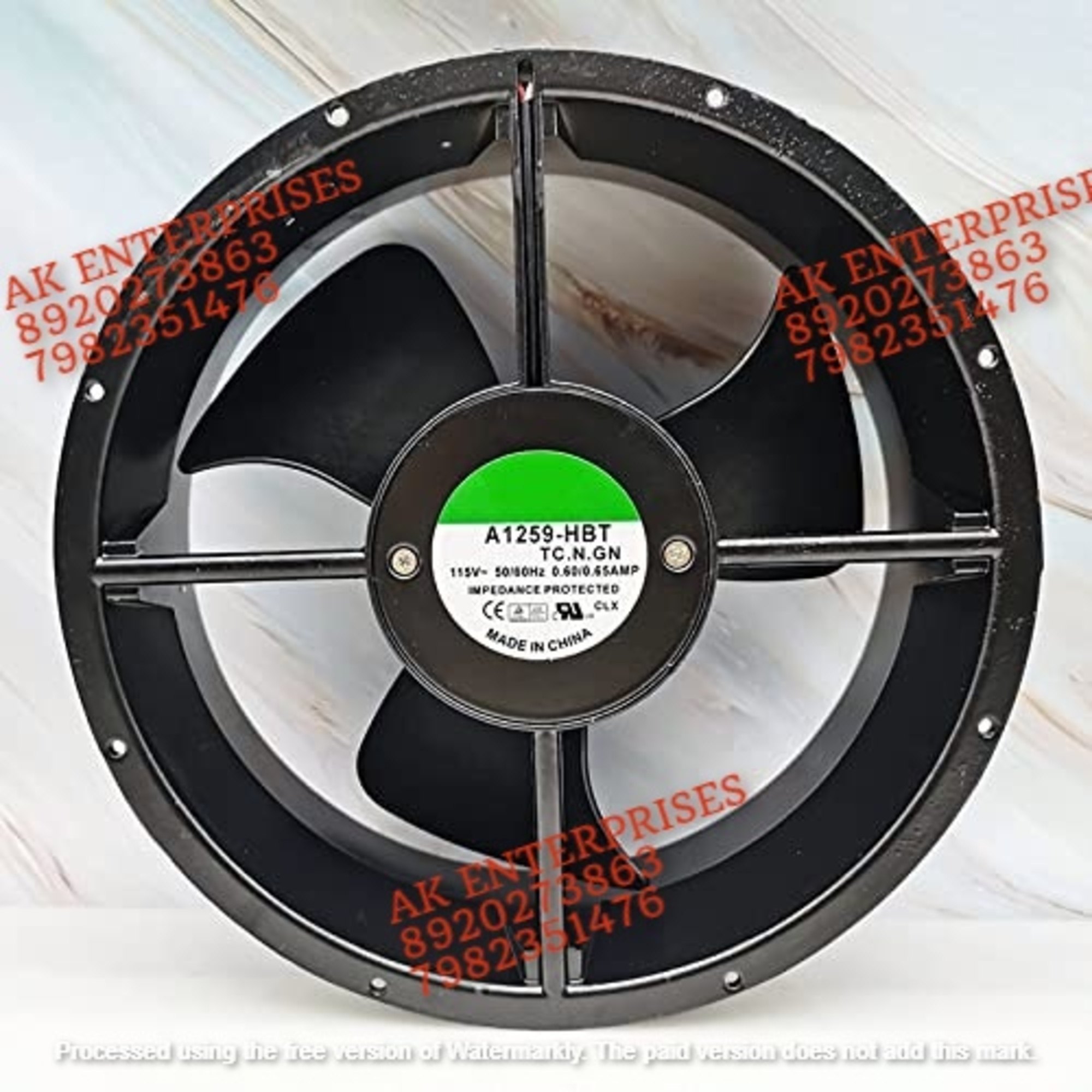 SUNON A1259-HBT Axial Fan 115V~50/60Hz 0.60/0.65A DC Brushless Air Cooling Fan 1900 RPM 254 * 254 * 89mm 2-Wire (Metal)