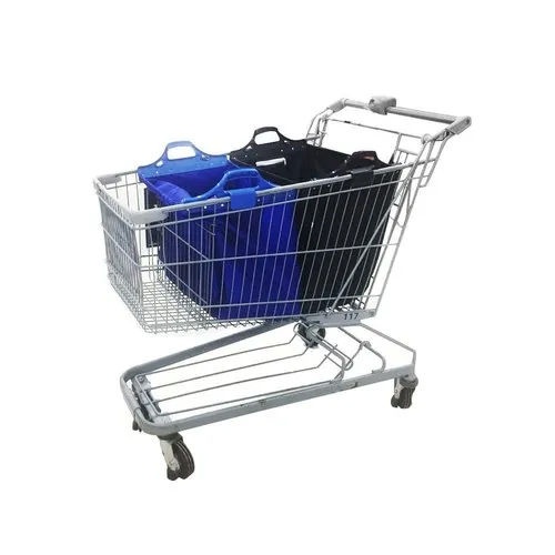 Heavy Duty Shopping Trolley - Color: Silver