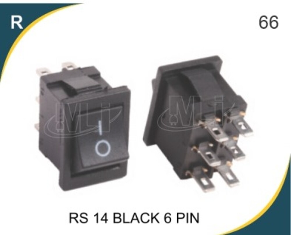 ROCKER SWITCH BLACK 6 PIN