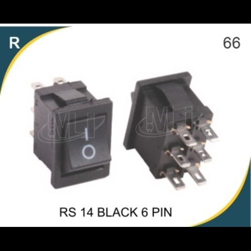Rocker Switch Black 6 Pin