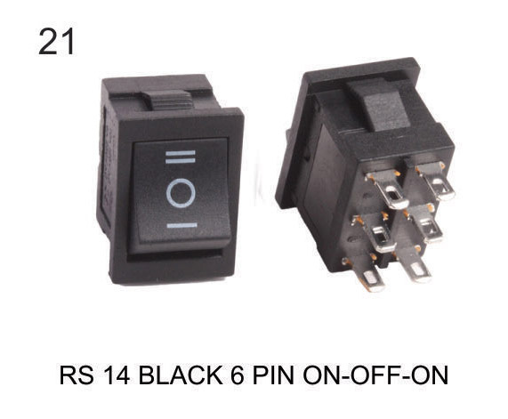 Rs 14 Black 6 Pin On-Off-On - Material: Copper