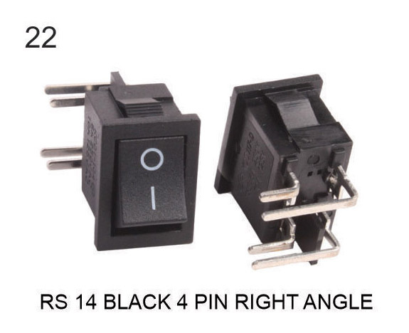 Rs 14 Black 4 Pin Right Angle - Material: Copper