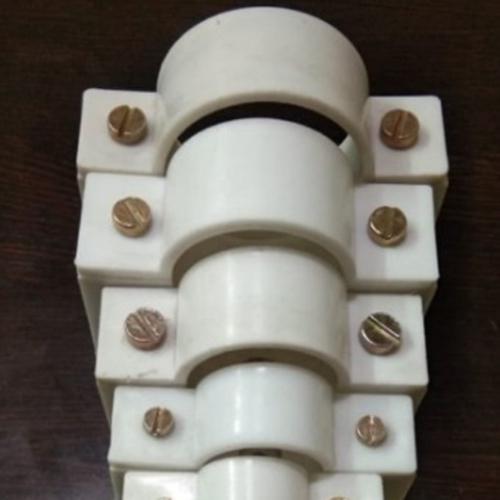 White Plain Plastic Saddle Clamp - Shape: Round