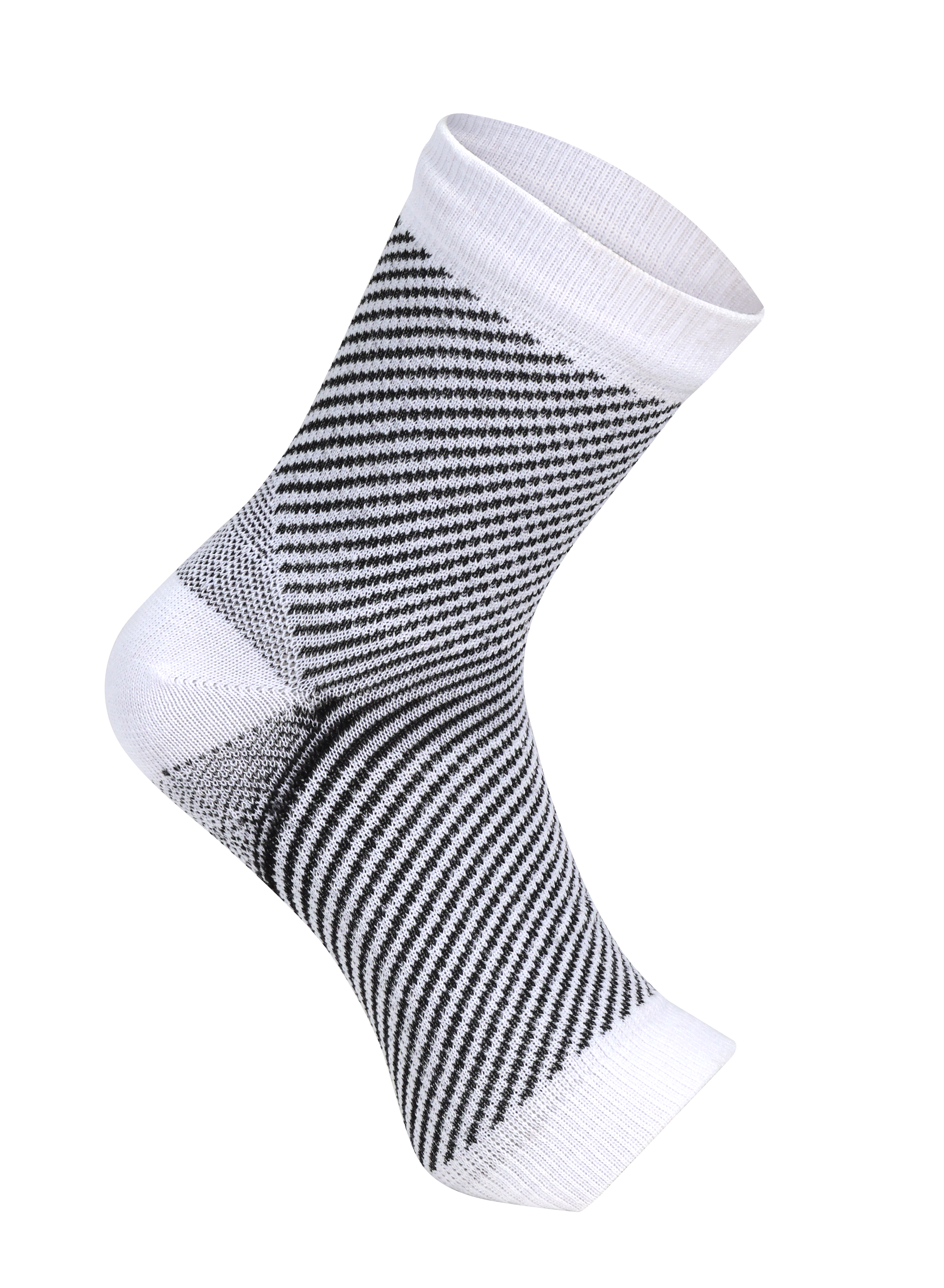Anklet Ankle Support Compression Arthritic Pain, Ankle Protection Guard - Cotton Blend, Adult Size, Black, Striped Design | Soft, Breathable, Non-binding, Seamless, Cushioned Support