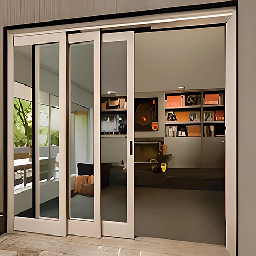 Aluminium Track Sliding Doors - 10 mm Thick Glass, Powder-Coated Finish | Custom-Made for Modern Homes and Offices, Smooth and Quiet Operation