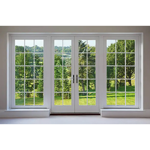 Upvc French Door With Georgian Bars - Color: White (Frame)