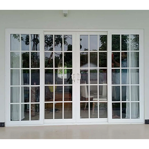 Upvc French Door With Georgian Bars Window - Color: White (Frame)