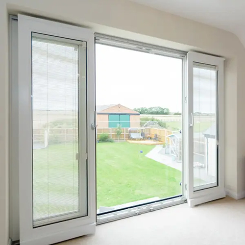 Upvc 3 Track Sliding Door - Color: White (Frame)