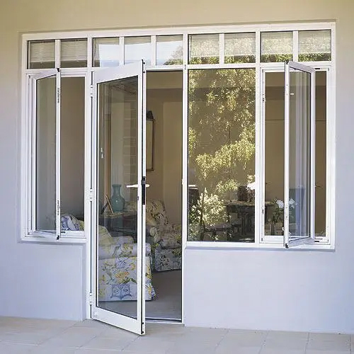 Upvc Casement Door With Fixed Window - Color: White (Frame)