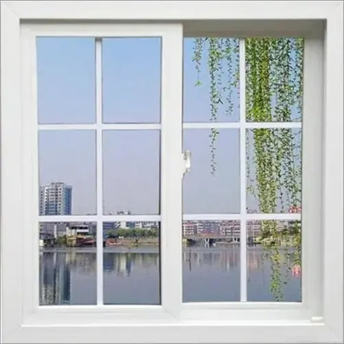 Upvc Track Sliding Window With Georgian Bars - Color: White ( Frame )