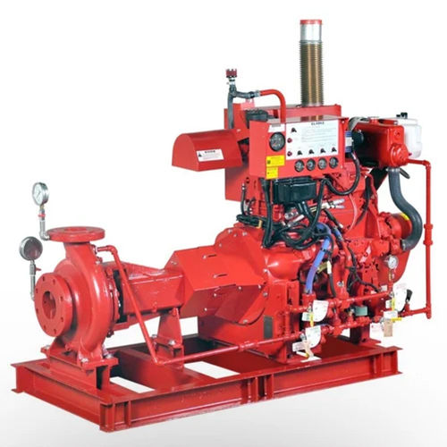 Horizontal Fire Fighting Engine Driven Pump - Color: Red