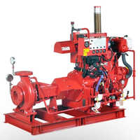 Horizontal Fire Fighting Engine Driven Pump - Mild Steel, 10 Horsepower, 50-60 Hertz | Bright Red, Efficient Maneuverability For Fire Safety