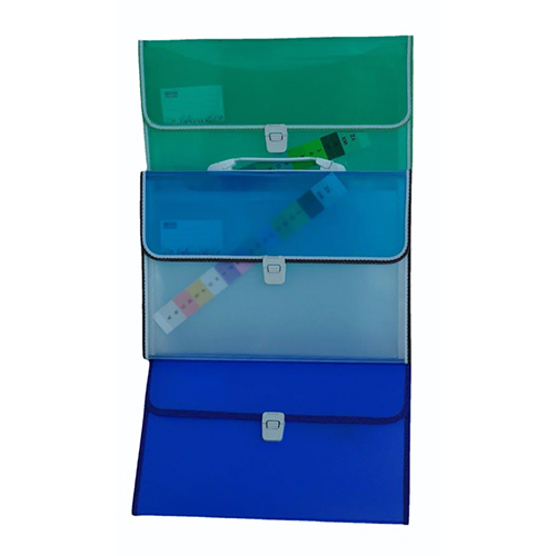 EX 801 Expanding File Folder - High-Quality Plastic, FS Size Document Holder, Waterproof, Plain Rectangular Design for Office and Home Organization