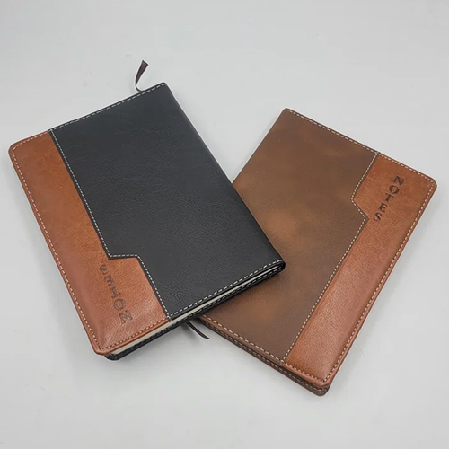 Printed Brown Handmade Leather Notebook - Feature: Light Weight