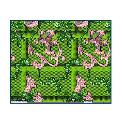 Wax Block Print Fabric - Attributes: Washable