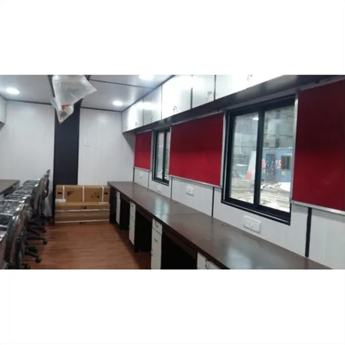 Site Office Cabin - Container Steel Structure, PVC Windows & Door, FRP Roof | Wind-Resistant, Customizable Colors for Temporary Office Spaces