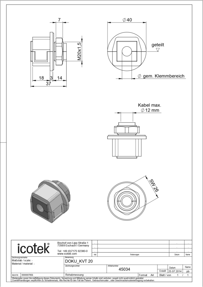 KVT 20 Gy a   Part No. a   45034