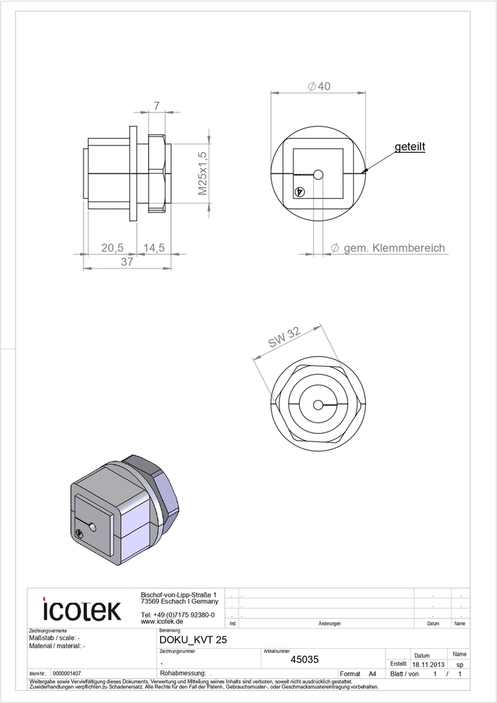 KVT 25 Gy a   Part No. a   45035