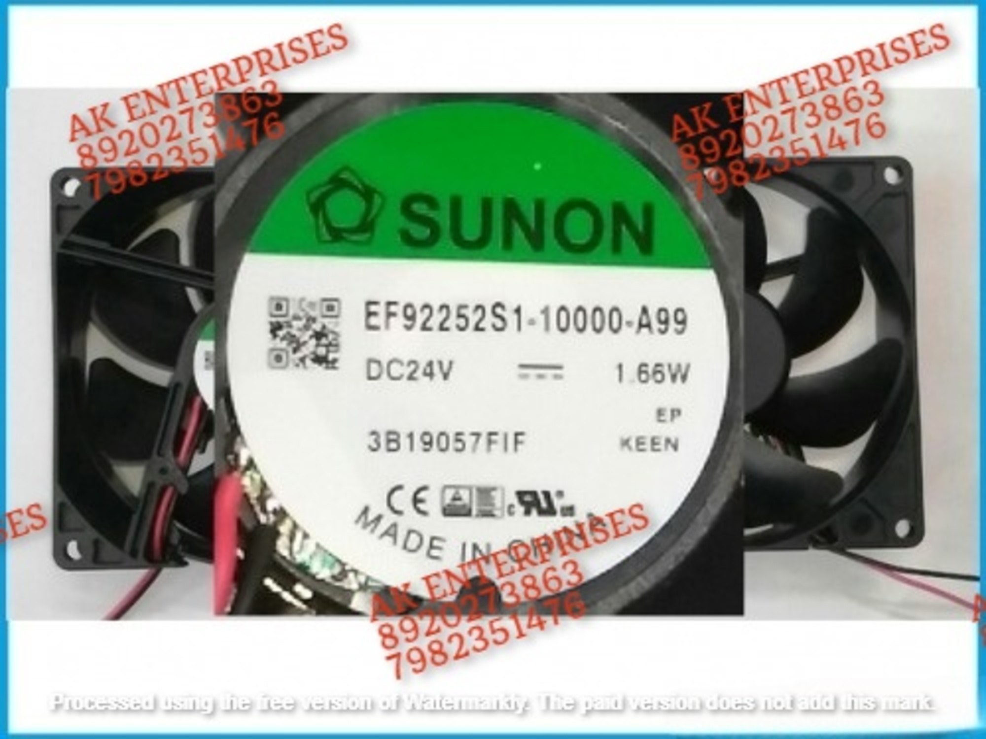 SUNON EF92252S1-10000-A99 Axial Fan 24V-1.66W DC Brushless Air Cooling Fan 3000 RPM 92 * 92 * 25mm 2-Wire