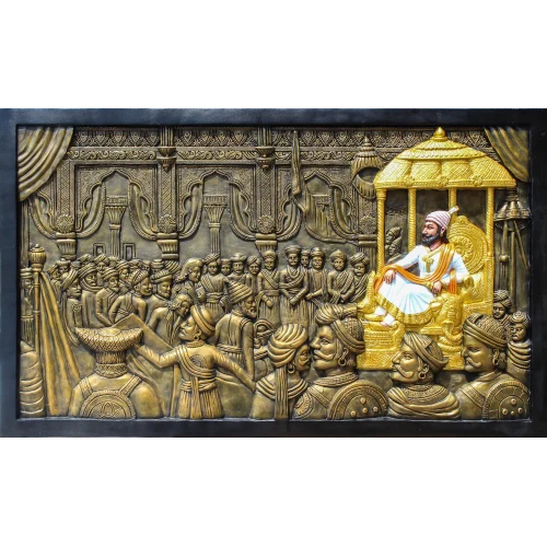 Fiber Shivaji Maharaj Rajyabhishek Mural - Color: Different Available