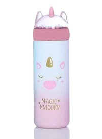 CherryBox Cute Unicorn Print Flask 330ml Stainless Steel Vacuun Flask (Pink)