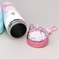 CherryBox Cute Unicorn Print Flask 330ml Stainless Steel Vacuun Flask (Pink)