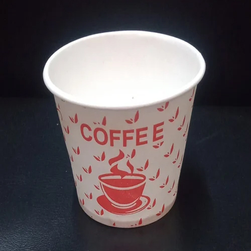 Printed Paper Tea Cup - Color: White