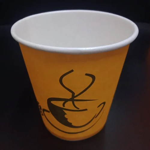 210Ml Printed Paper Cup - Color: Orange