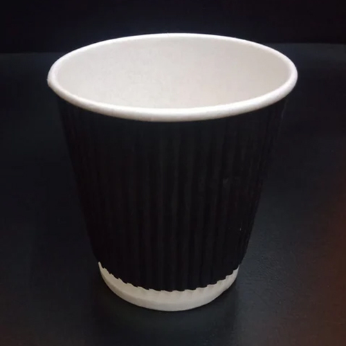 250Ml Ripple Paper Cup - Color: Black