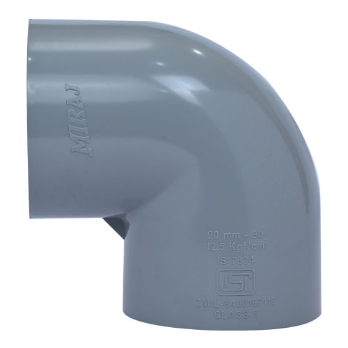 90Mm Pvc Pipe Elbow - Color: Grey