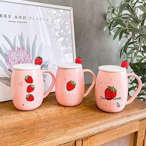 CherryBox Ceramic Coffee Mug with Lid Office Cup - 450 ml