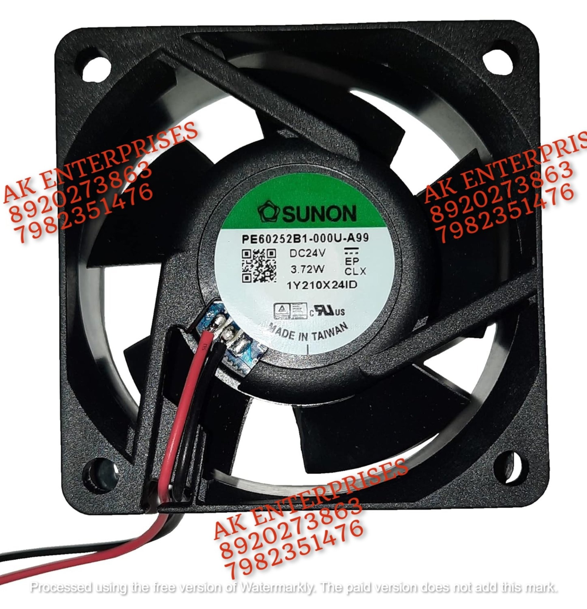 SUNON PE60252B1-000U-A99 Axial Fan 24V-3.72A DC Brushless Air Cooling Fan 6900 RPM 60 * 60 * 25mm 2-WIre