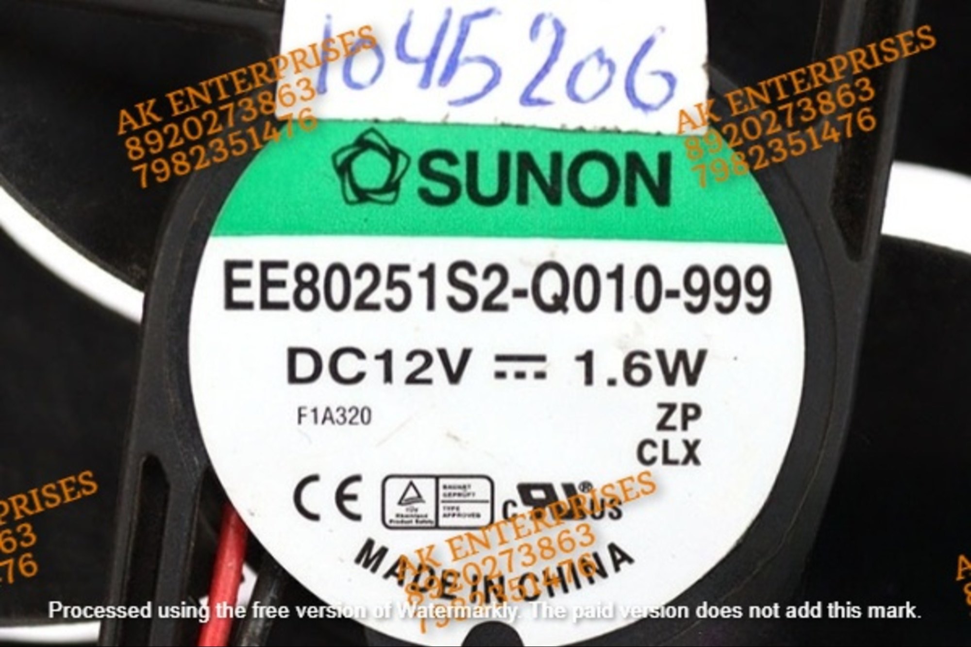 Sunon Fan Ee80251s2-q010-999 Size 80x80x25mm Dc12v 1.6w 2900rpm Brushless Air Cooling Fan.