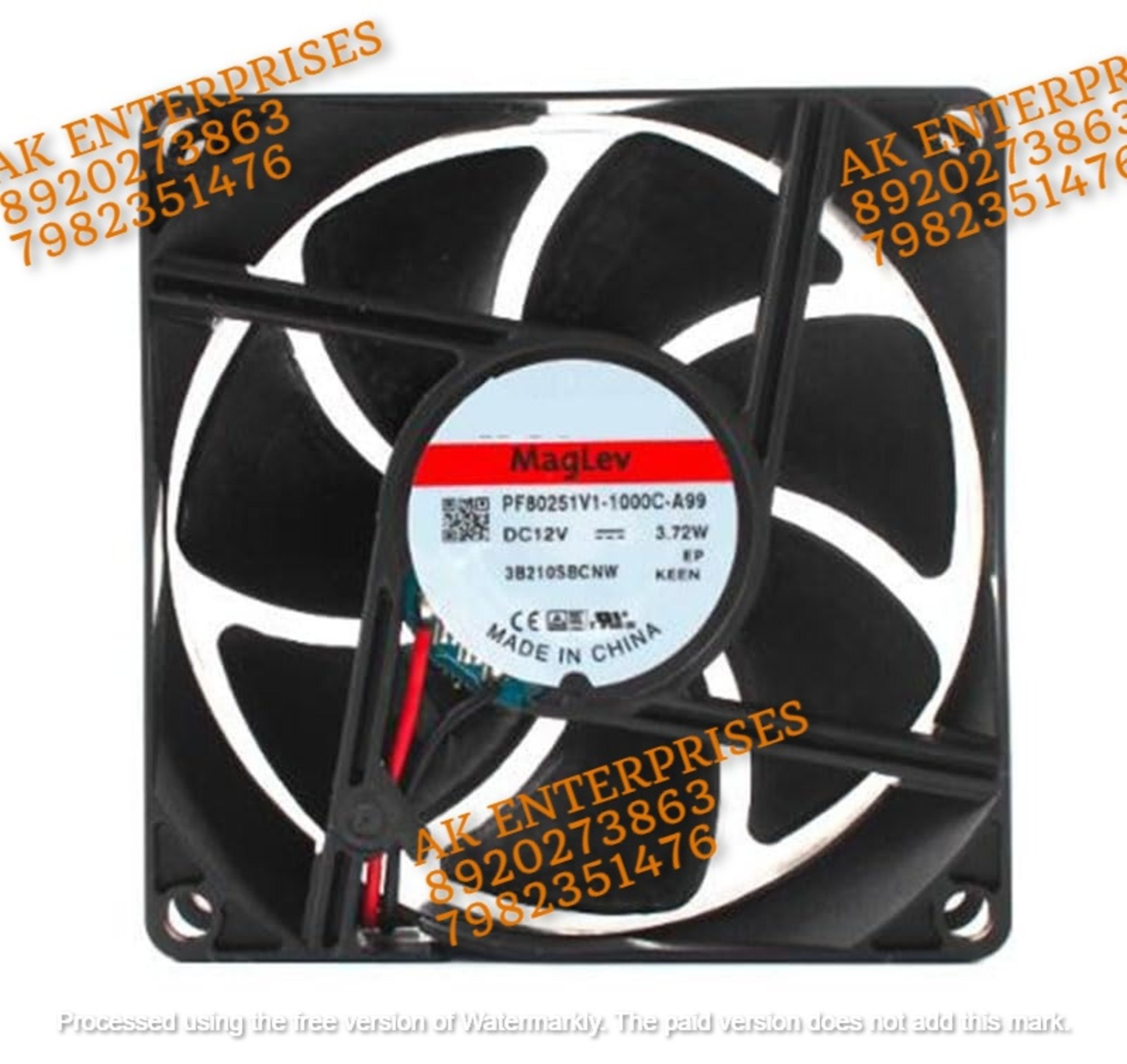 SUNON PF80251V1-1000C-A99 Axial Fan 12V-3.72W DC Brushless Air Cooling Fan 3600 RPM 80 * 80 * 25mm 2-Wire