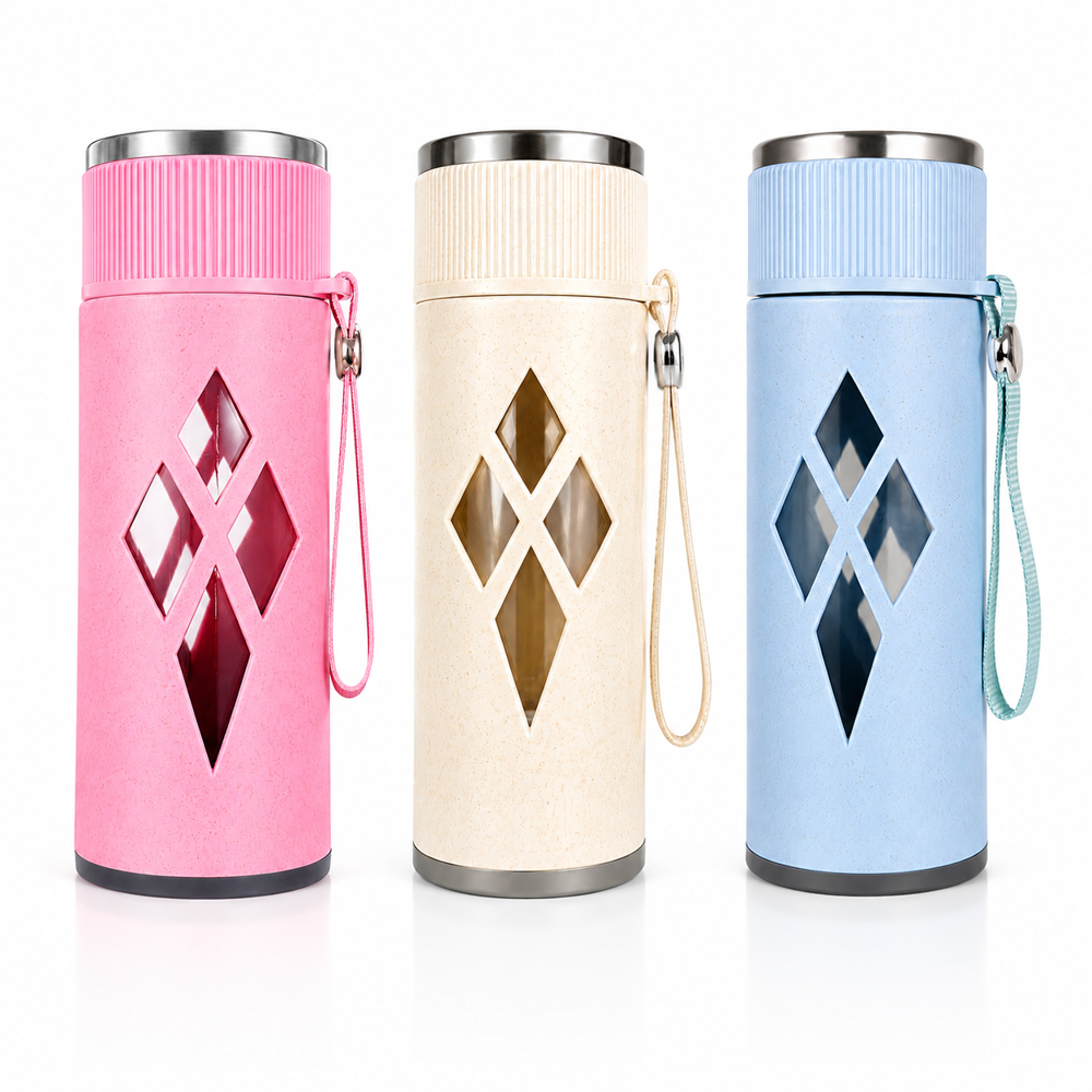 Cherrybox Cute Kitty Flask Bottle Vacuum Flask - Stainless Steel, 280 Ml, Red Color - 3d Cap Design, Suitable For Kids & Adults