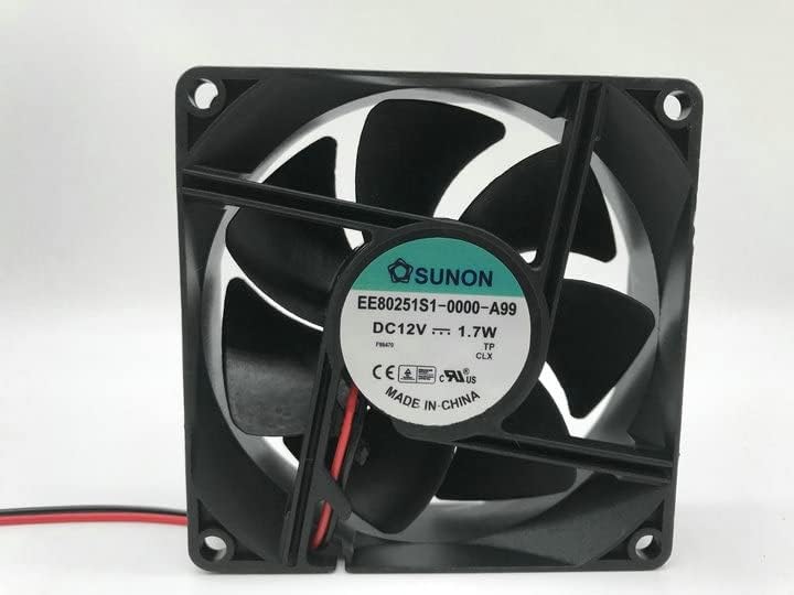 SUNON EE80251S1-0000-A99 Axial Fan 12V-1.70W DC Brushless Air Cooling Fan 3200 RPM 80 * 80 * 25mm 2-Wire