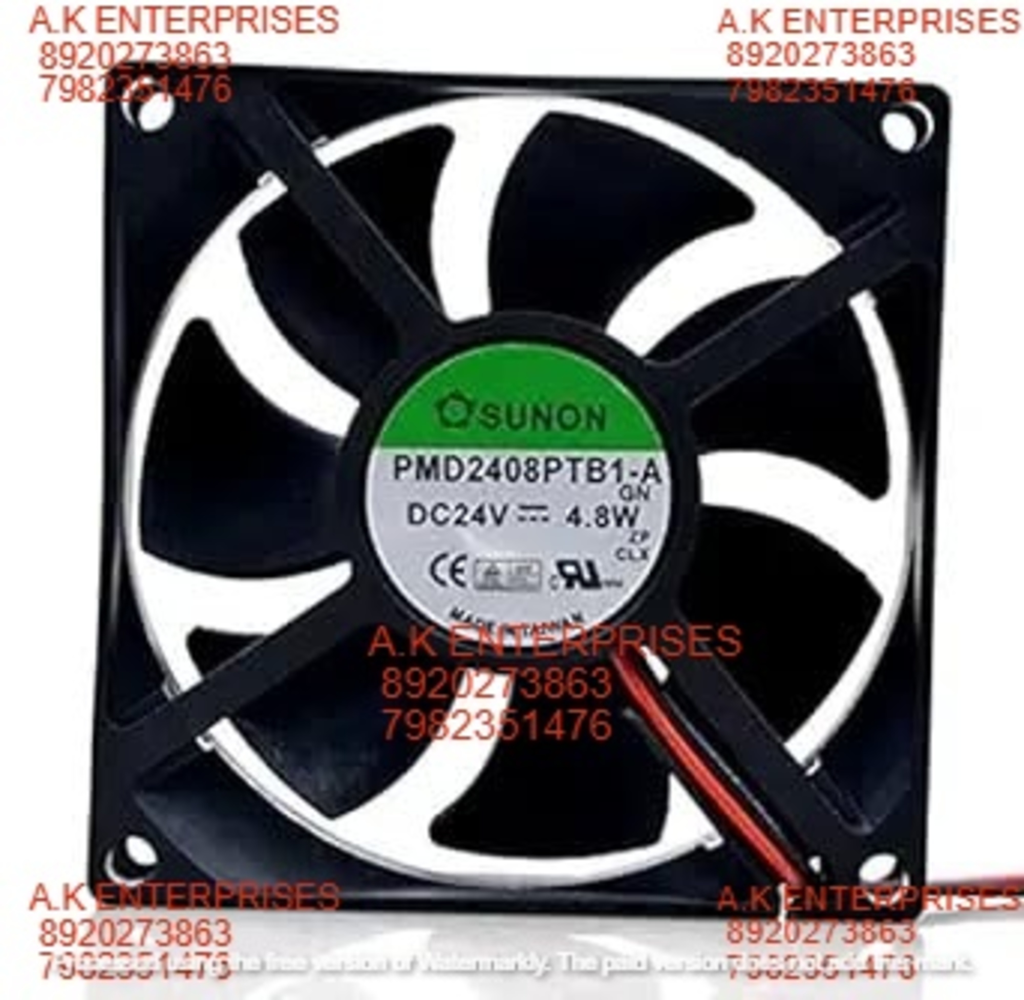 SUNON PMDD2408PTB1-A Axial Fan 24V-4.8W DC Brushless Air Cooling Fan 4700 RPM 80 * 80 * 25mm 2-Wire