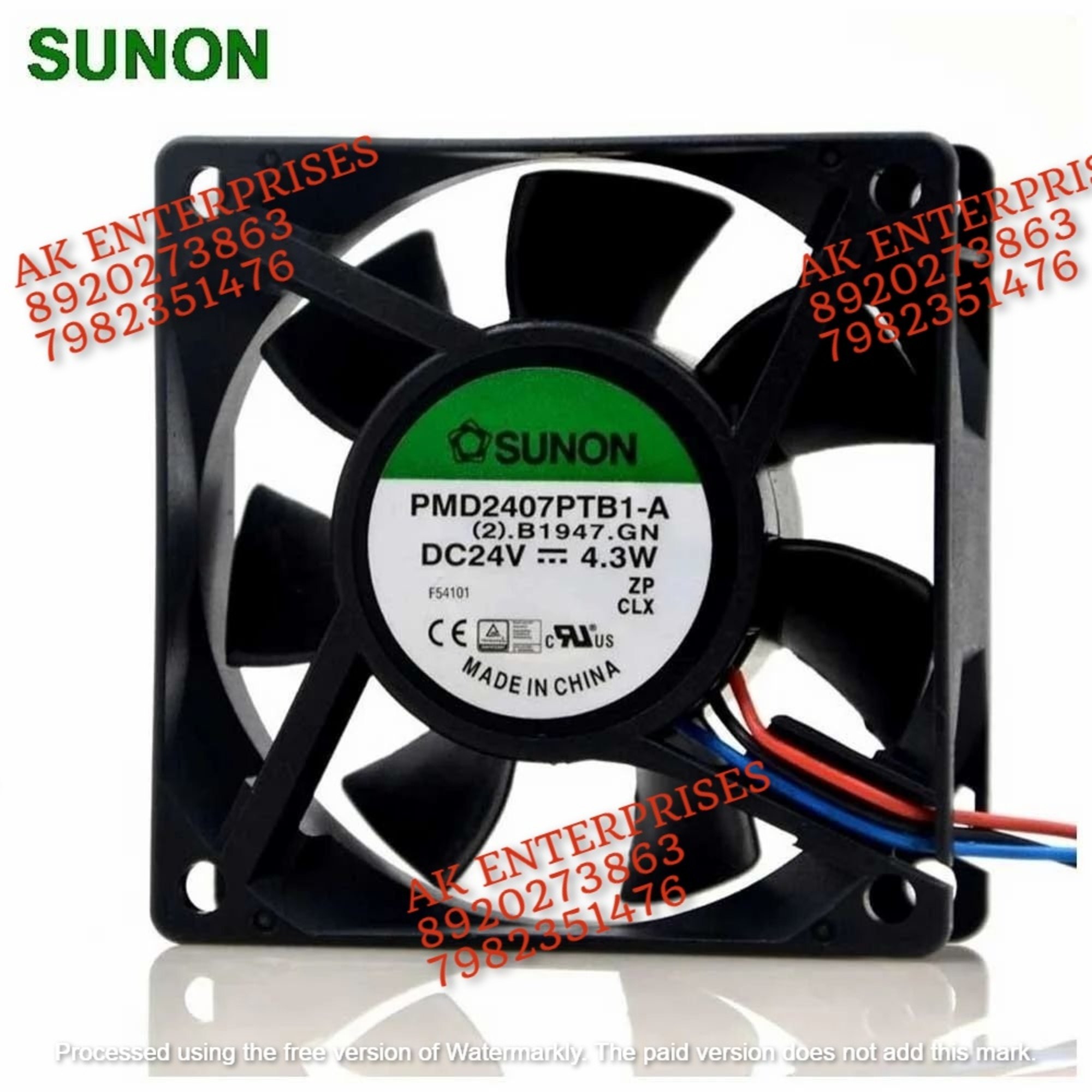 SUNON PMD2407PTB1-A Axial Fan 24V-4.3A DC Brushless Air Cooling Fan 5100 RPM 70 * 70 * 25mm 3-Wire