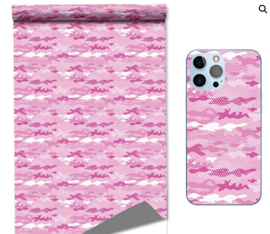Printed Pink Camouflage Pattern Matt Designer Roll