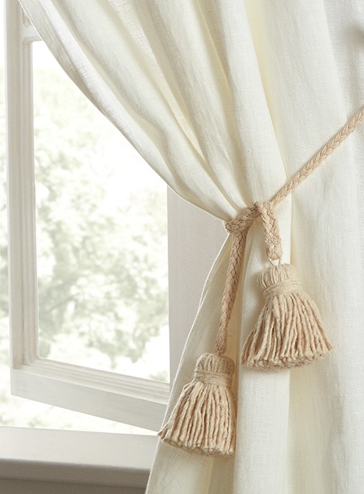 Double Tassel Tieback - Color: Cream