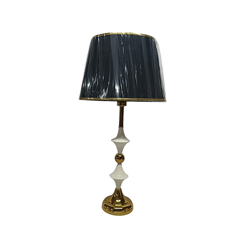 Material Iron Wood Base Cloth Shade Lamp - Color: Black