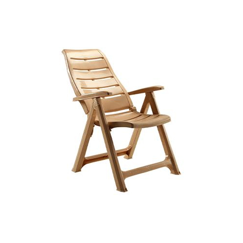 Plastic Plain Beige Leisure Chair