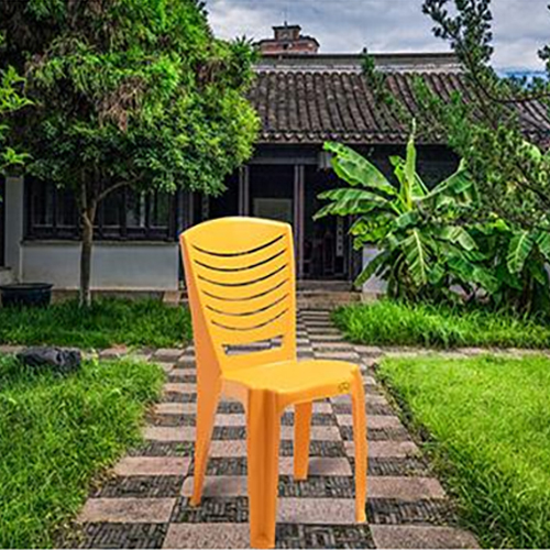 Plastic Lemon Yellow Volvo Chair Without Arm